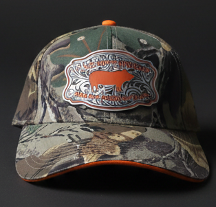 Camouflage 6 Panel Low Profile Baseball Cap (71-602) With Tri-color Acrylic Buckle Patch