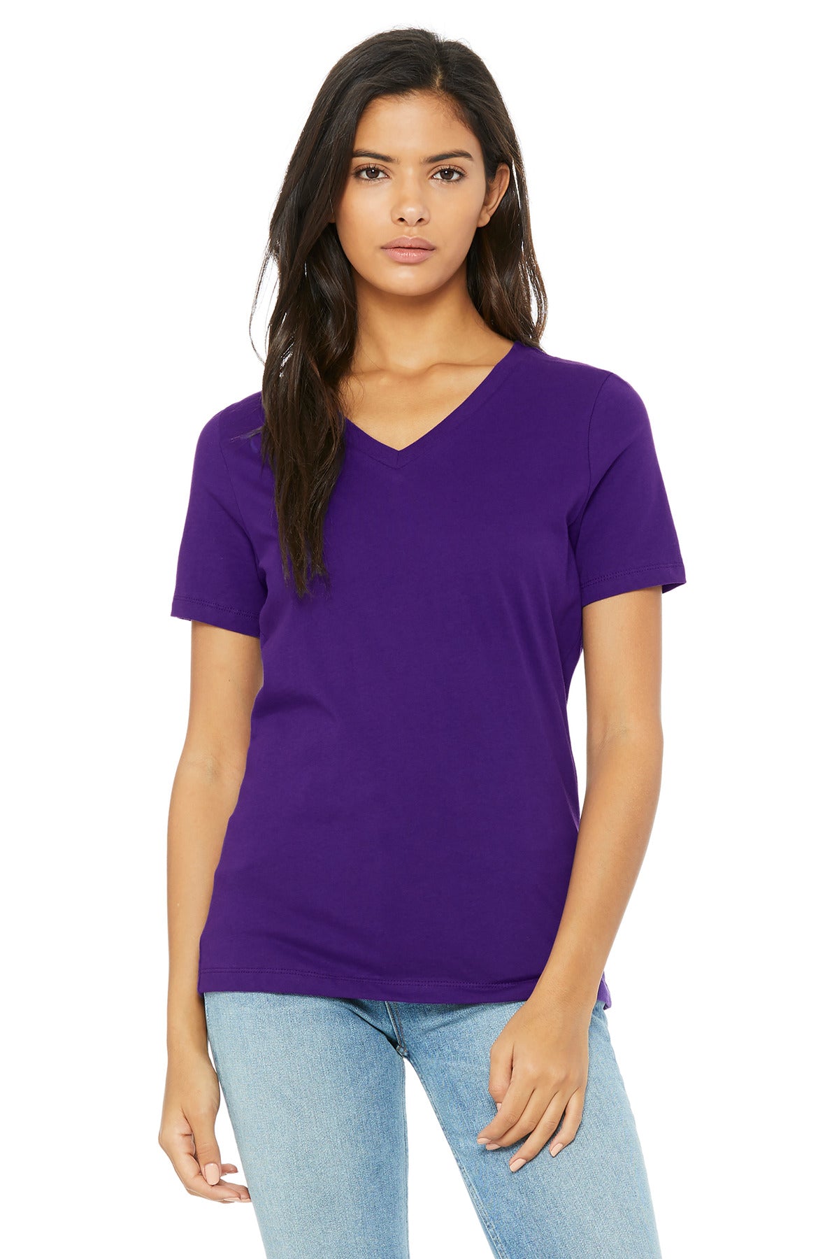 Bella + Canvas - Women's Relaxed Jersey Short Sleeve V-Neck Tee (BC6405)