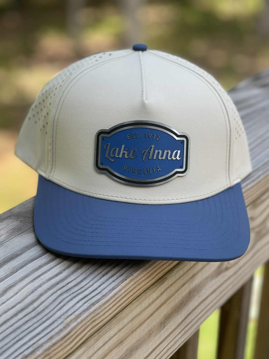 Beige and blue cap with 'Lake Anna' logo