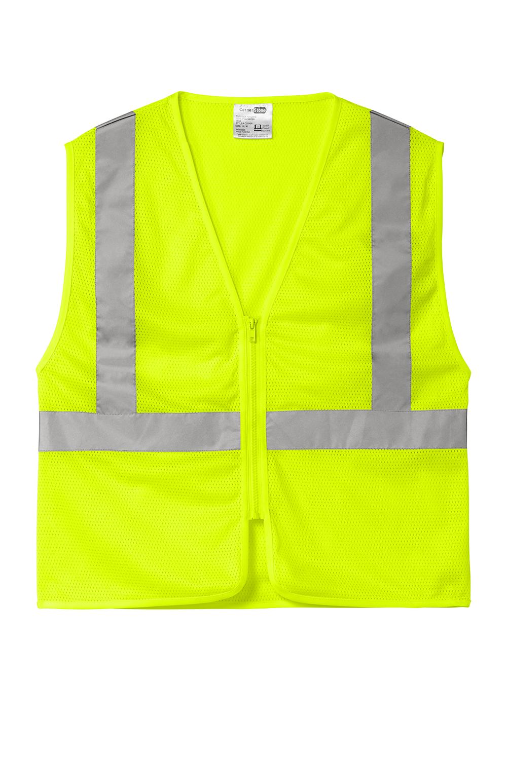 CornerStone® ANSI 107 Class 2 Economy Mesh Zippered Vest (CSV101)