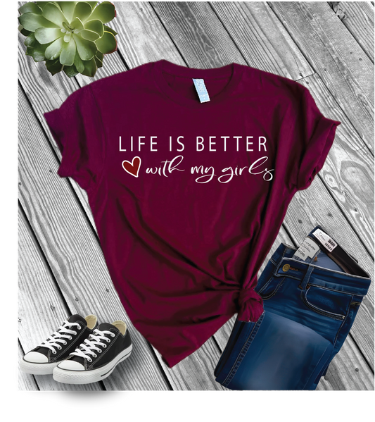 Cotton Heritage Unisex Short Sleeve T-Shirt (MC1040) With Life is better with my Boys/Girls Design