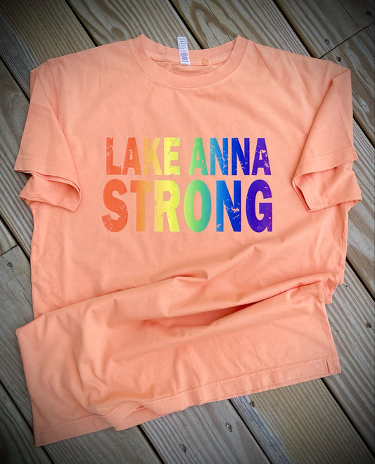 Cotton Heritage Garment Dyed Short Sleeve T-Shirt (OU1690) with Lake Anna Strong DTF Design