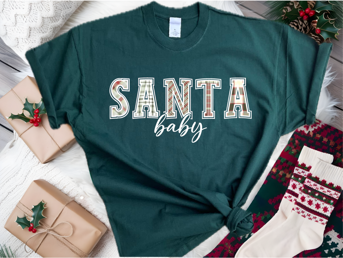 OTTO Unisex Heavyweight Comfy Holiday Designed Tee T-Shirt (651-201) Santa Baby