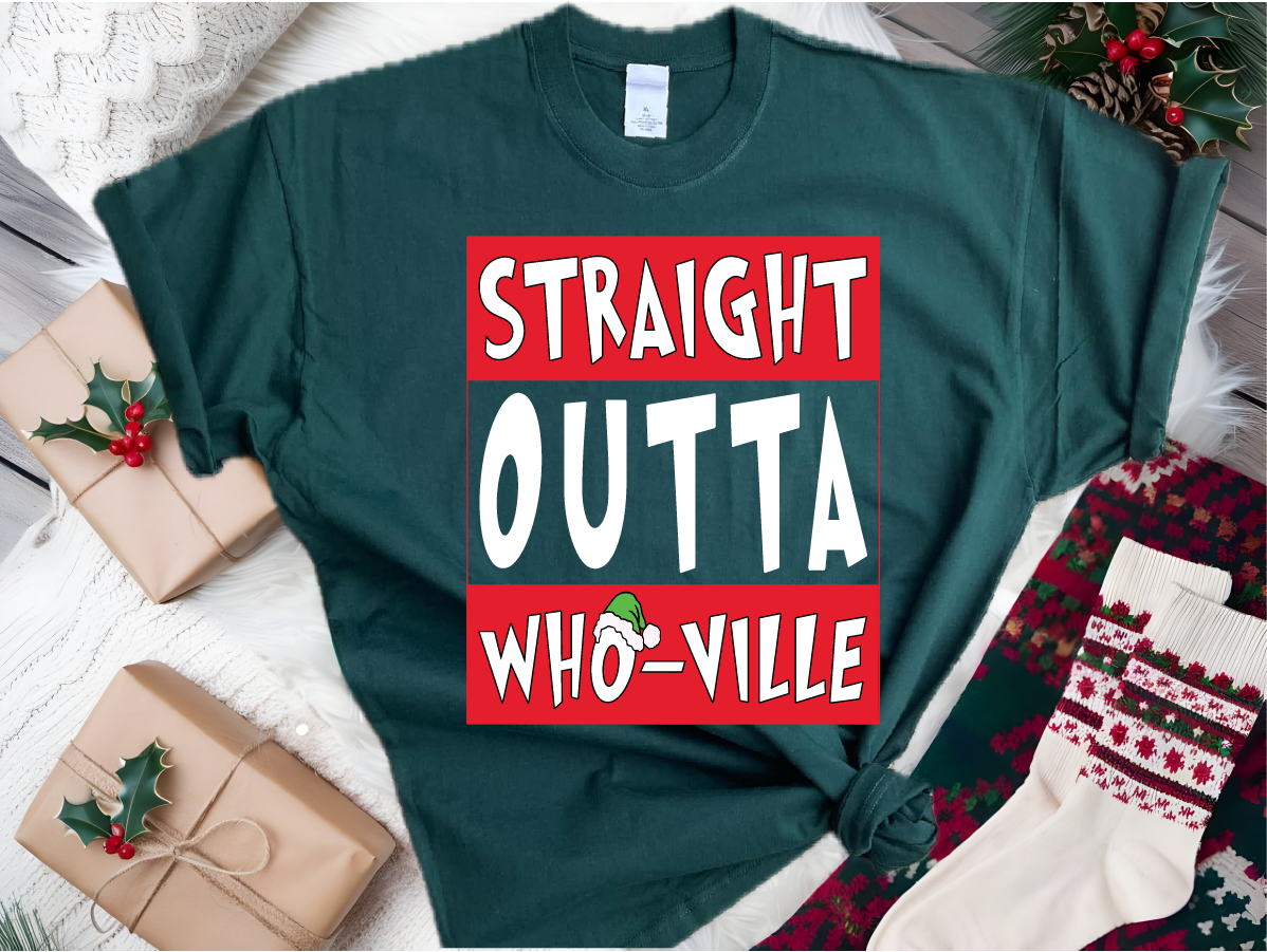 OTTO Unisex Heavyweight Comfy Holiday Designed Tee T-Shirt (651-201) Who-Ville