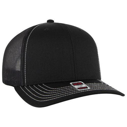 OTTO Cap 6 Panel Mid Profile Mesh Back Trucker Hat (112-1) - Kraft Life Custom Apparel