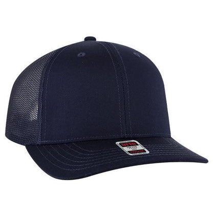 OTTO Cap 6 Panel Mid Profile Mesh Back Trucker Hat (112-1) - Kraft Life Custom Apparel