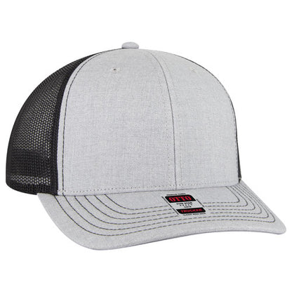 OTTO Cap 6 Panel Mid Profile Mesh Back Trucker Hat (112-1)