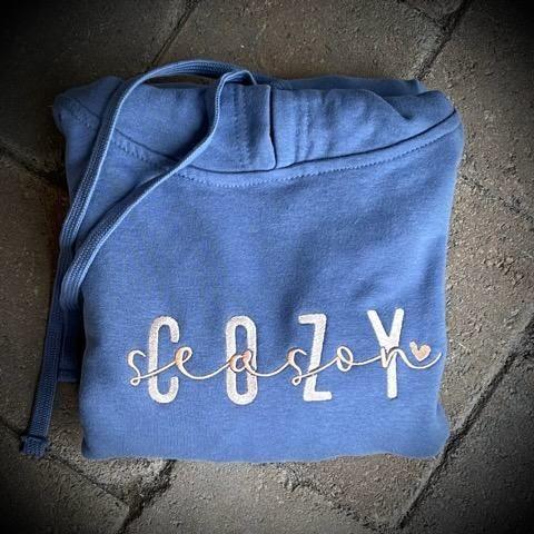 Cotton Heritage Women's French Terry "Cozy Season" Embroidered Hoodie - Kraft Life Custom Apparel