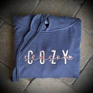 Cotton Heritage Women's French Terry "Cozy Season" Embroidered Hoodie - Kraft Life Custom Apparel