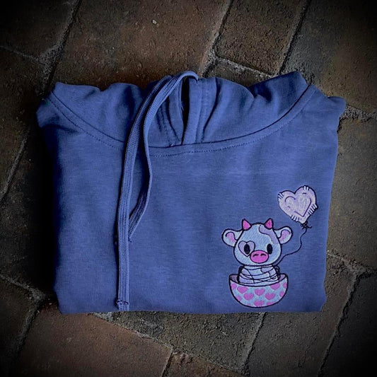 Cotton Heritage Women's French Terry "Lavender Moo Moo" Embroidered Hoodie - Kraft Life Custom Apparel