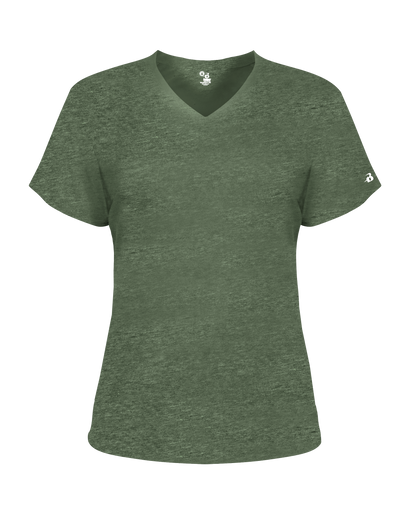 Badger Sport - LADIES TRI-BLEND V-NECK TEE (496200)