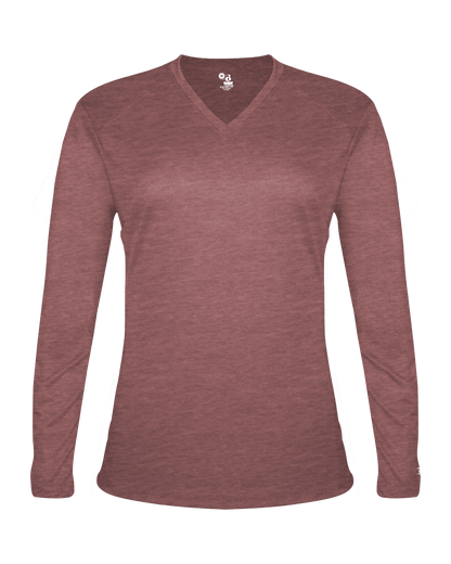 Badger Sport - TRI-BLEND LADIES' V-NECK L/S T (496400)