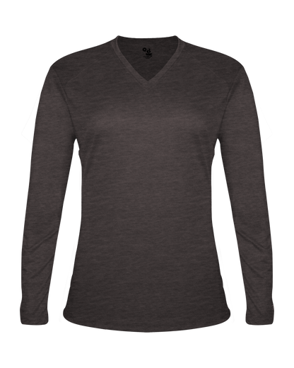 Badger Sport - TRI-BLEND LADIES' V-NECK L/S T (496400)