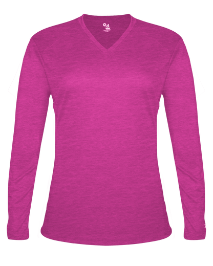 Badger Sport - TRI-BLEND LADIES' V-NECK L/S T (496400)