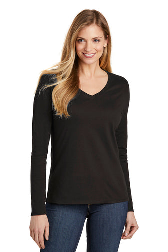 District Women's Long Sleeve V-Neck Tee (DT6201)