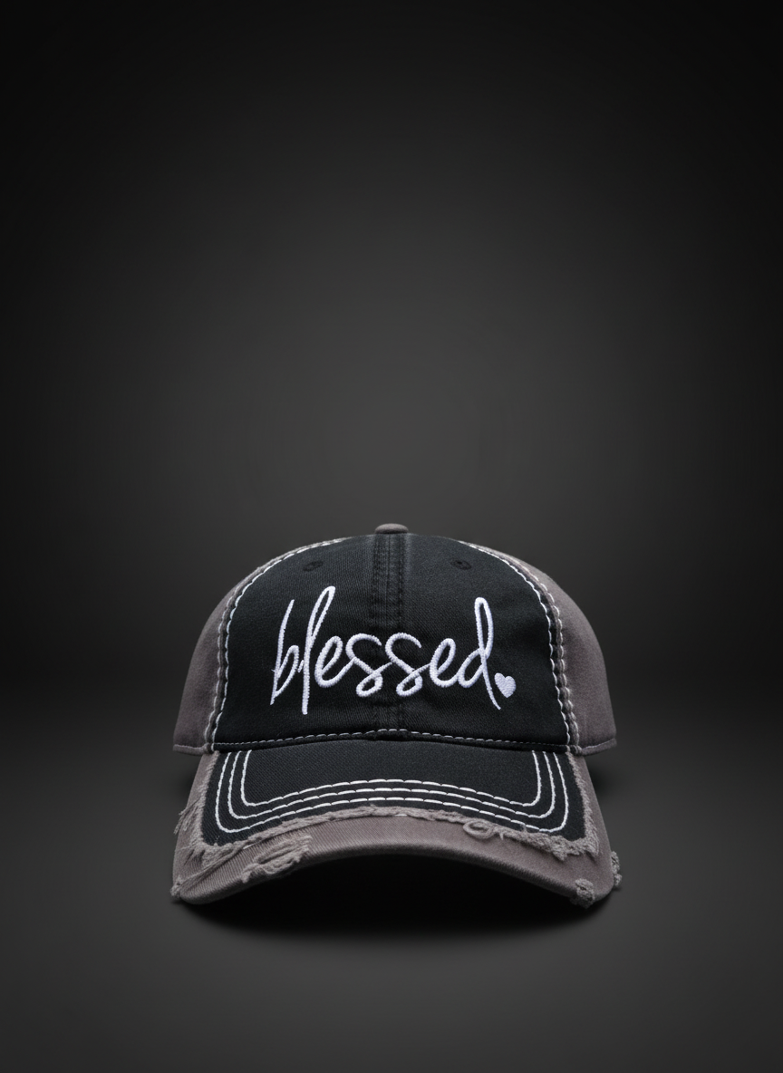 6 Panel Low Profile "Blessed" Embroidered Dad Hat