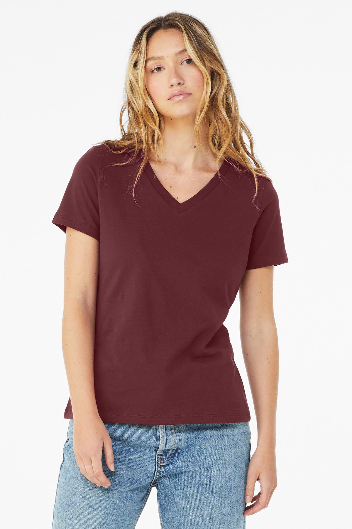 Bella + Canvas - Women's Relaxed Jersey Short Sleeve V-Neck Tee (BC6405)
