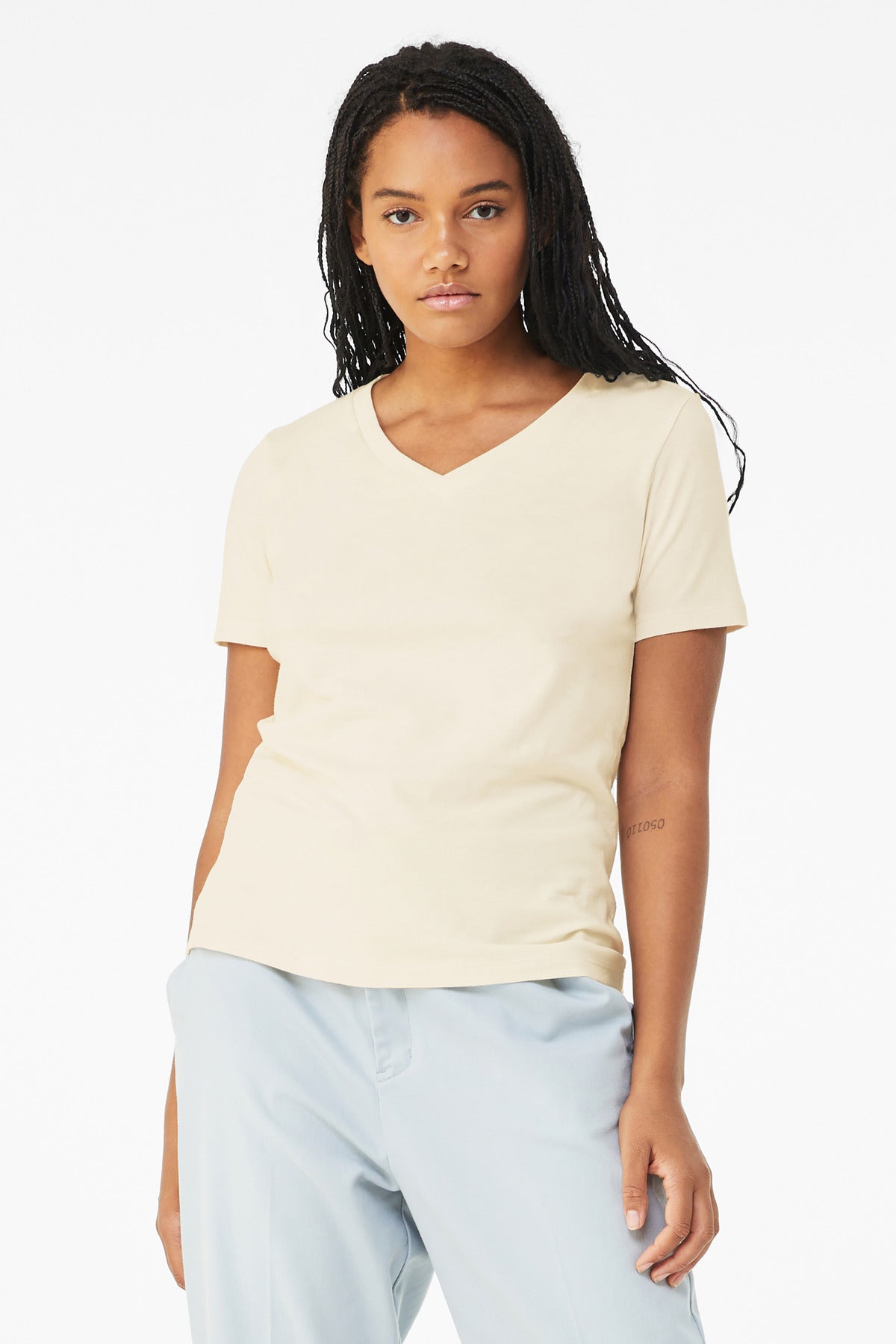 Bella + Canvas - Women's Relaxed Jersey Short Sleeve V-Neck Tee (BC6405)