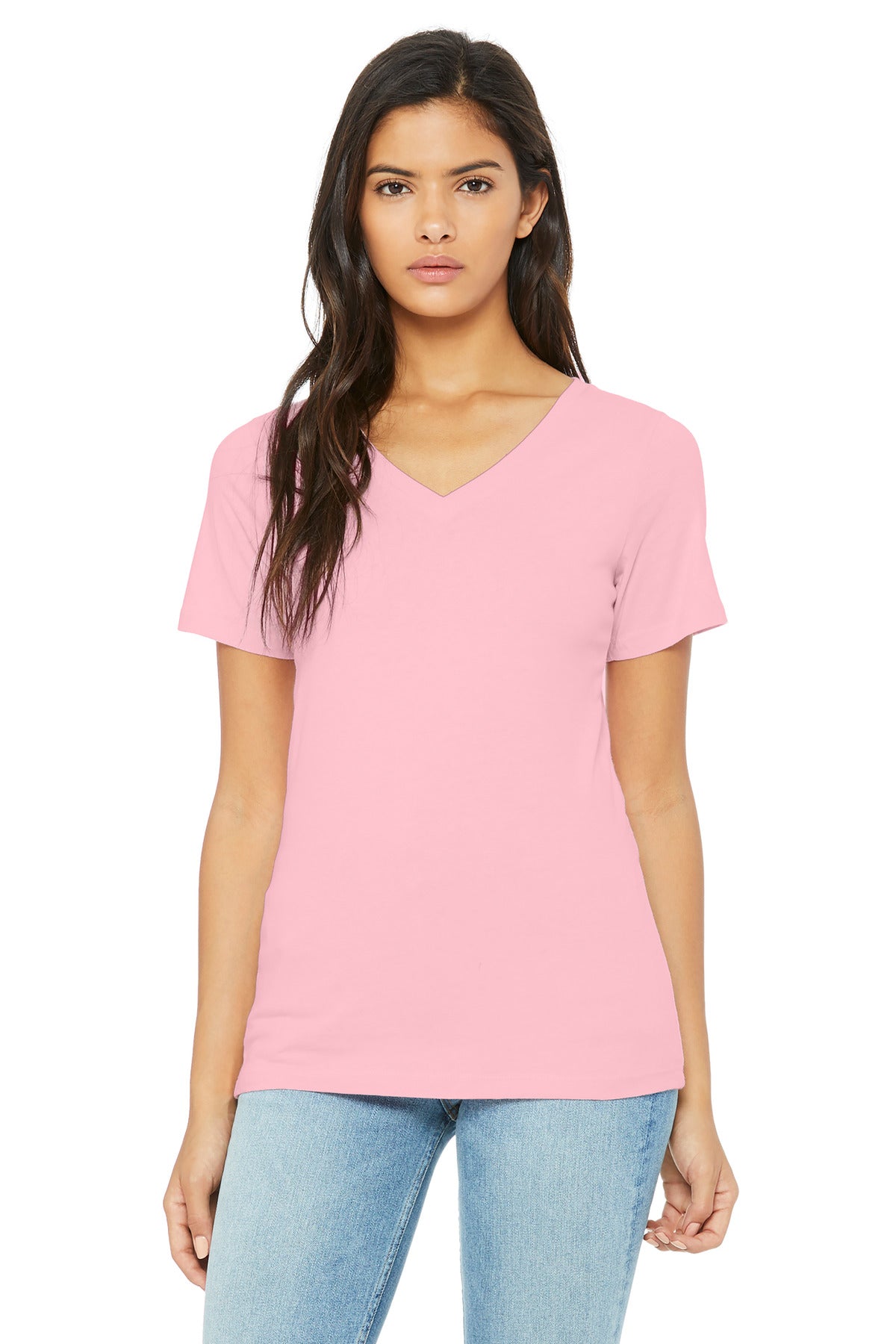 Bella + Canvas - Women's Relaxed Jersey Short Sleeve V-Neck Tee (BC6405)