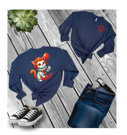 Cotton Heritage Heavyweight Long Sleeve T-Shirt (MC1186) with You'll Float Too DTF Design