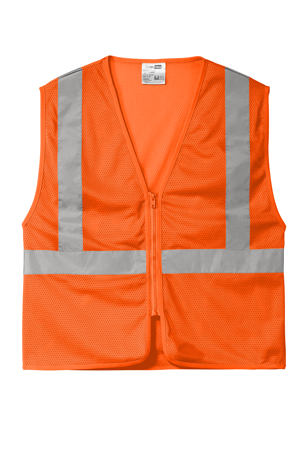 CornerStone® ANSI 107 Class 2 Economy Mesh Zippered Vest (CSV101)