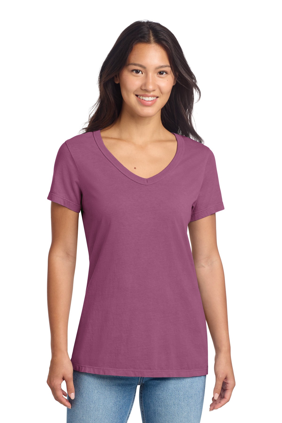 Port & Co - Women's Beach Wash ® Garment-Dyed V-Neck Tee (LPC099V)
