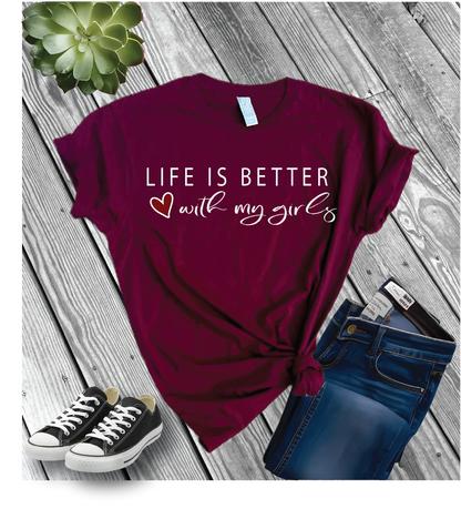 Cotton Heritage Unisex Short Sleeve T-Shirt (MC1040) With Life is better with my Boys/Girls Design