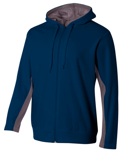 A4 - Full Zip Color Block Fleece Hoodie (NB4251)