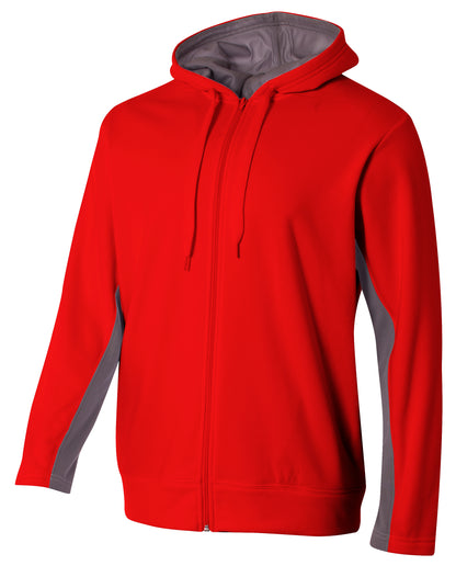 A4 - Full Zip Color Block Fleece Hoodie (NB4251)