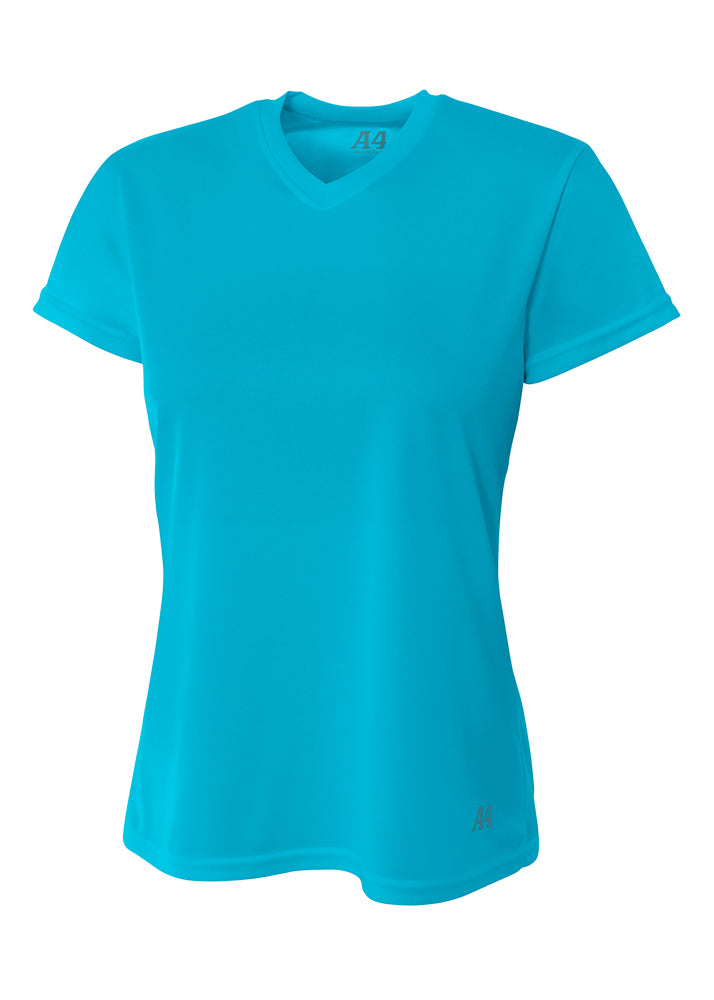 A4 - Short Sleeve V-Neck Bird's Eye Mesh Tee (NW3254)