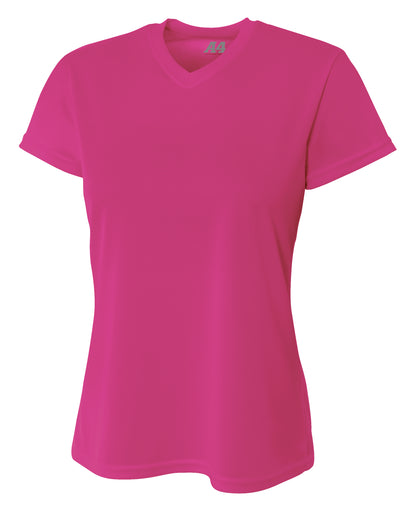 A4 - Short Sleeve V-Neck Bird's Eye Mesh Tee (NW3254)