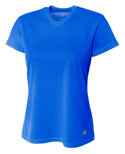 A4 - Short Sleeve V-Neck Bird's Eye Mesh Tee (NW3254)