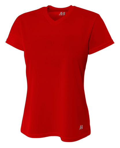 A4 - Short Sleeve V-Neck Bird's Eye Mesh Tee (NW3254)