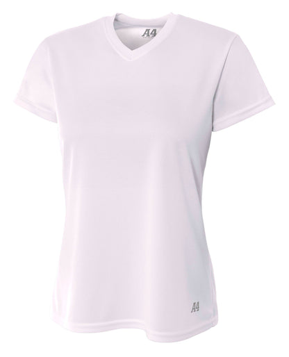 A4 - Short Sleeve V-Neck Bird's Eye Mesh Tee (NW3254)