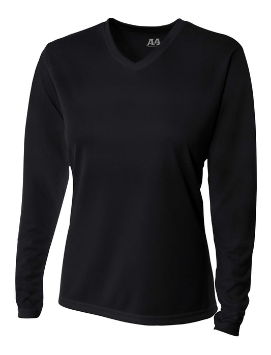 A4 - Long Sleeve V-Neck Bird's Eye Mesh Tee (NW3255)