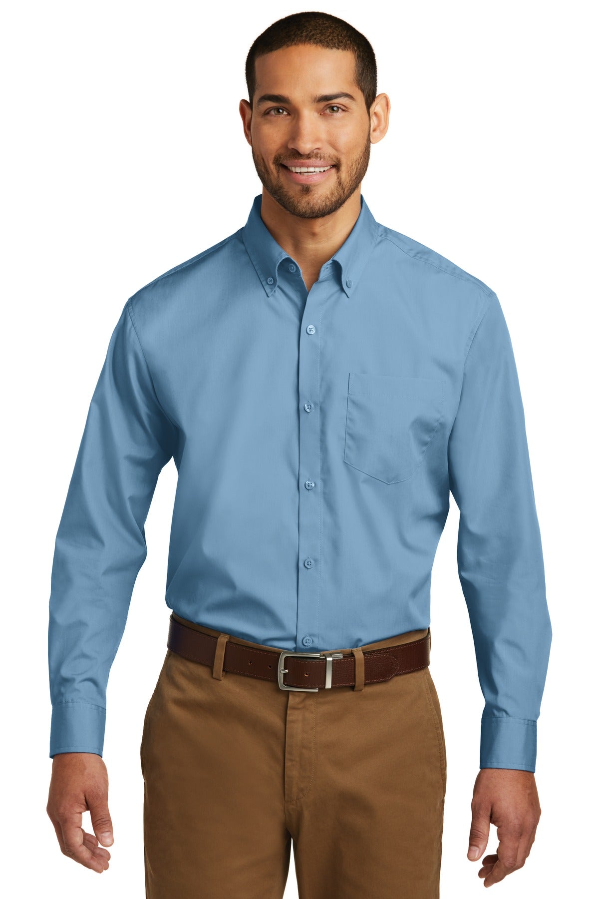 Port Authority - Long Sleeve Carefree Poplin Shirt (W100)