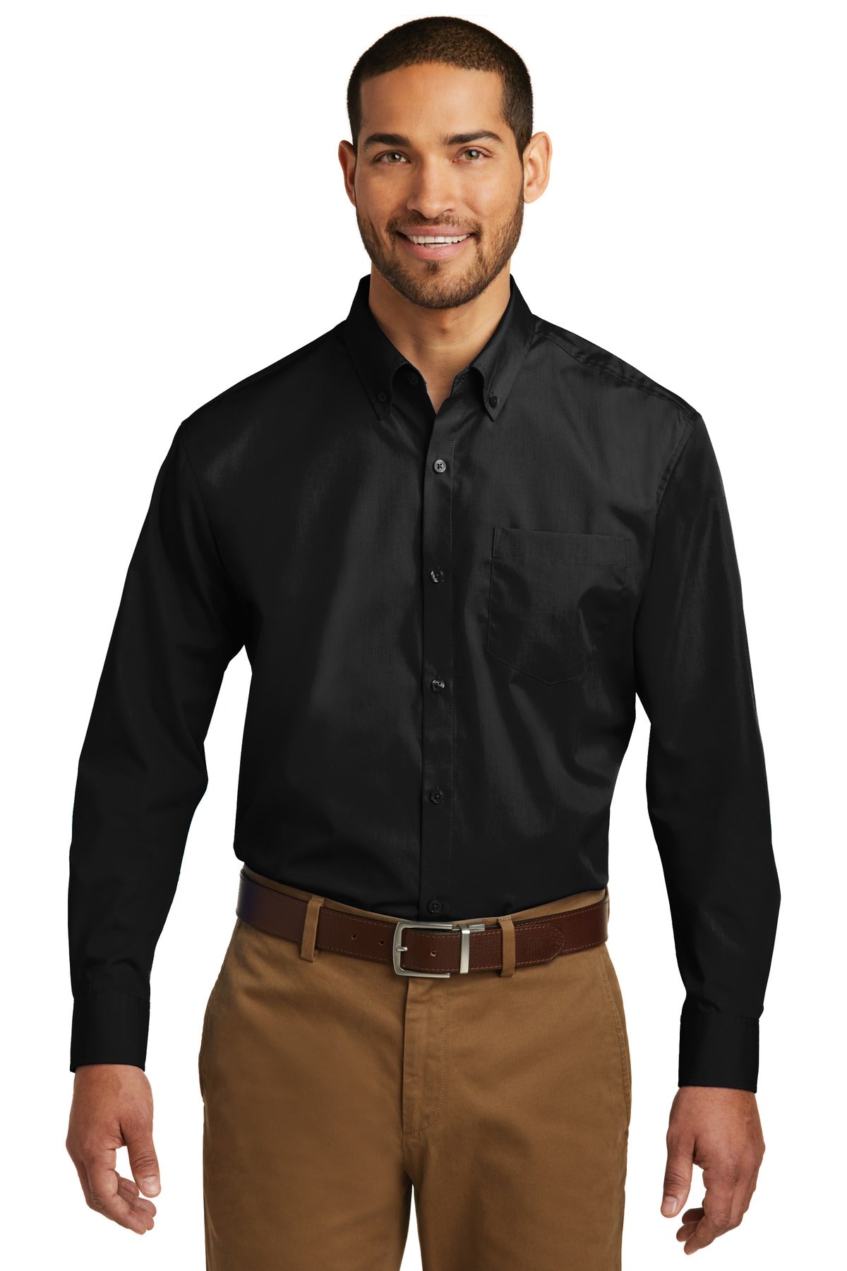 Port Authority - Long Sleeve Carefree Poplin Shirt (W100)