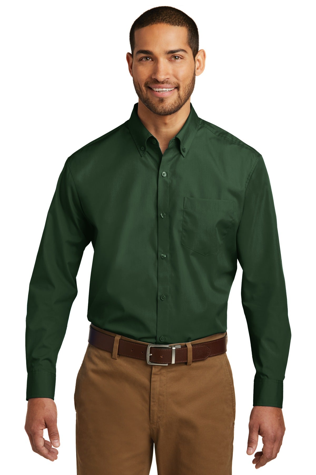 Port Authority - Long Sleeve Carefree Poplin Shirt (W100)