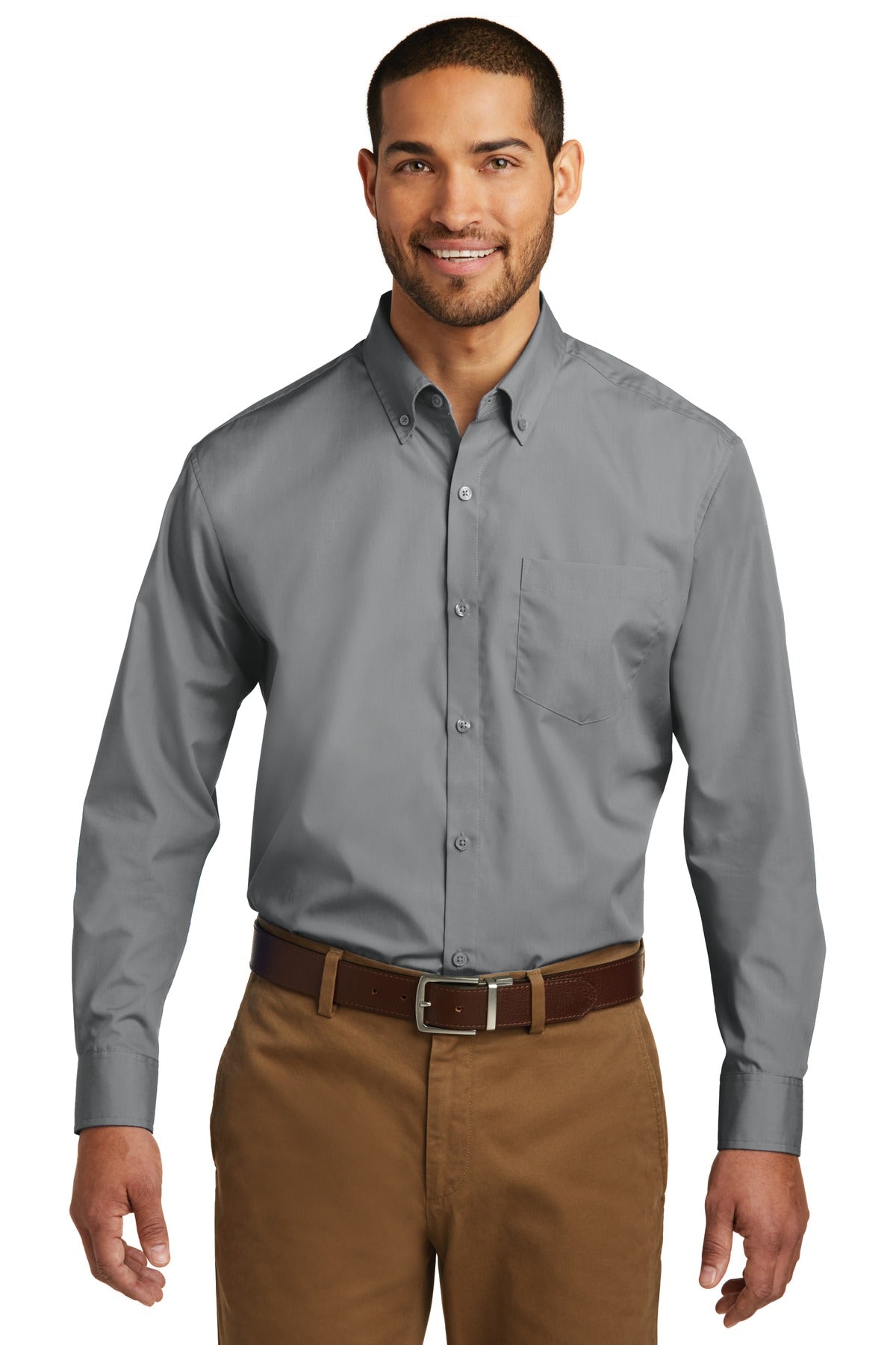 Port Authority - Long Sleeve Carefree Poplin Shirt (W100)