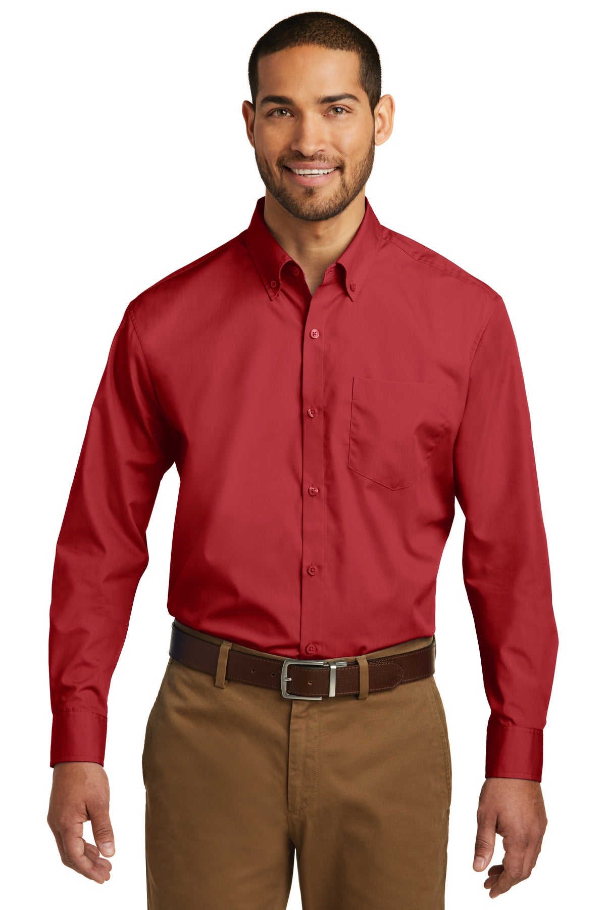 Port Authority - Long Sleeve Carefree Poplin Shirt (W100)