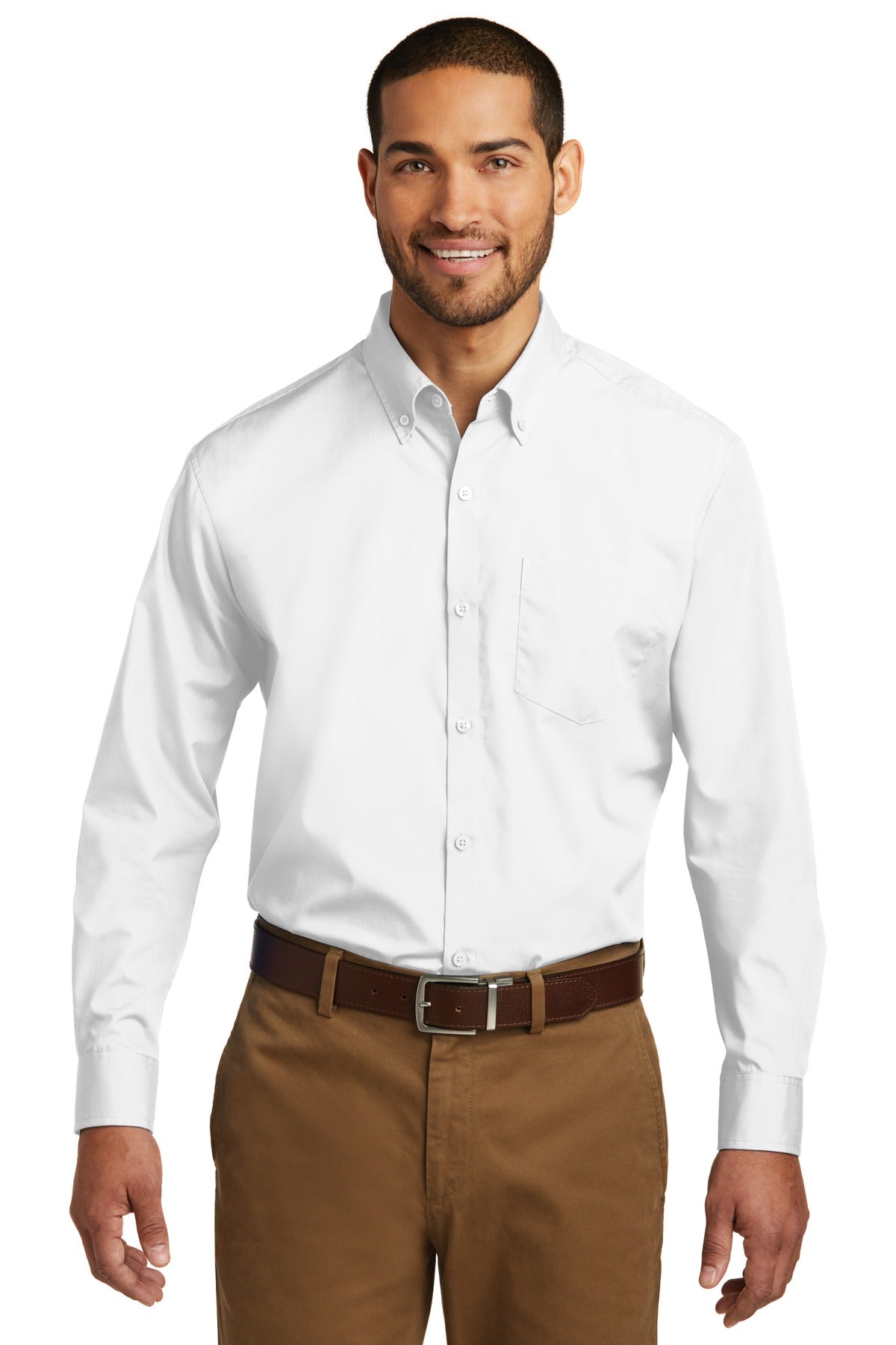 Port Authority - Long Sleeve Carefree Poplin Shirt (W100)