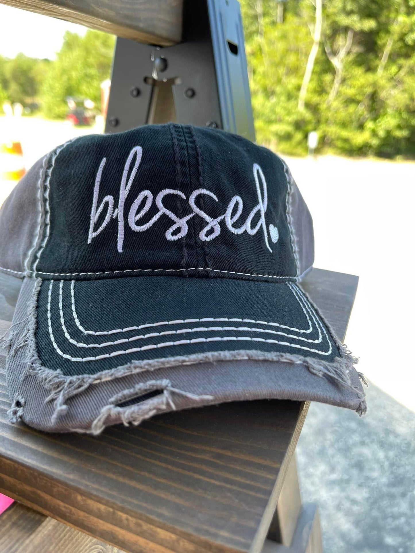 6 Panel Low Profile "Blessed" Embroidered Dad Hat - Kraft Life Custom Apparel