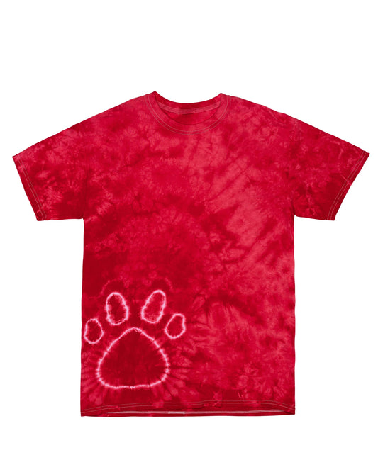 Dyno Tie-Dye Paw Print Red Short Sleeve T-Shirt (200PR)